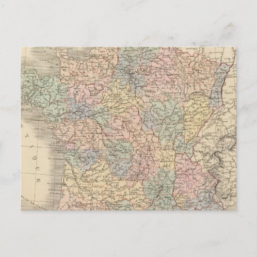 France Atlas Map Postkarte (Vorderseite)