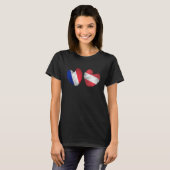 France Austria Heart French Flag Austrian Flag Gru T-Shirt (Vorne ganz)