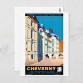 France Cheverny Restured Vintage Travel Poster Postkarte (Vorne/Hinten)