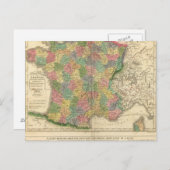 France Chronology Map Postkarte (Vorne/Hinten)