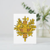 France Coat Of Arms Postkarte (Stehend Vorderseite)