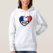 France Country Code Flag Herd, FRA Hoodie (Vorderseite)