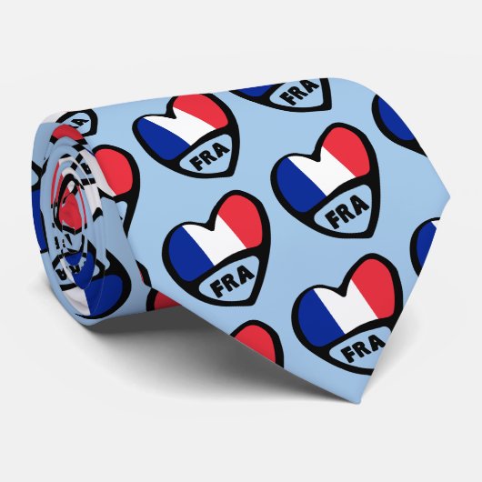 France Country Code Flag Herd, FRA Krawatte (Gerollt)