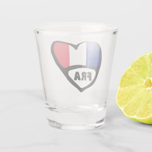 France Country Code Flag Herd, FRA Schnapsglas (Rückseite)