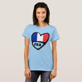 France Country Code Flag Herd, FRA T-Shirt (Vorne ganz)