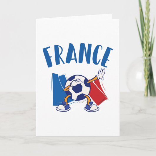 France Dabbing Soccer Ball Flag Karte (Vorderseite)
