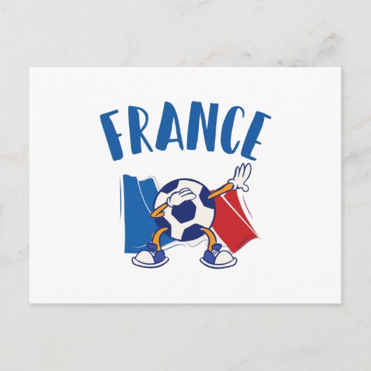 France Dabbing Soccer Ball Flag Postkarte (Vorderseite)