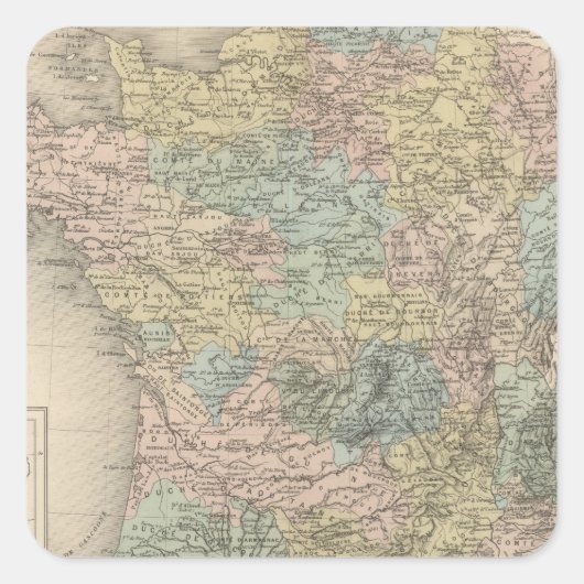 France Feodale Quadratischer Aufkleber (Vorderseite)