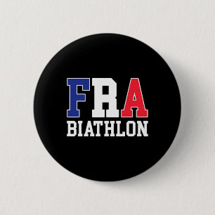 France Flag Biathlonist, Französisch Fra Biathlon Button