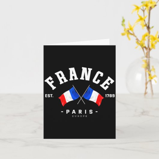 France Flag French Gift France Friend France Paris Karte (Gelbe Blume)