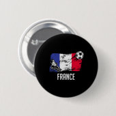 France Flag Jersey French Soccer Team French Button (Vorne & Hinten)