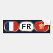 France Flag Map Code Bumper Sticker Autoaufkleber (Vorne)
