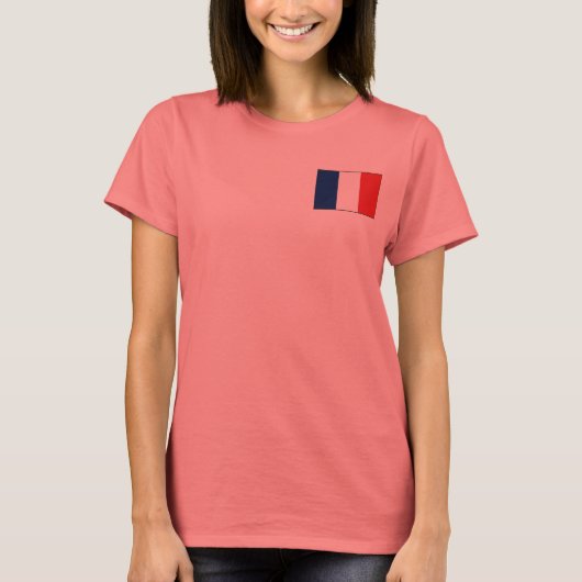France Flag + Map T - Shirt (Vorderseite)