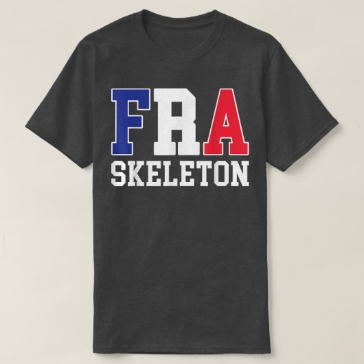 France Flag Musher Französisch FRA Skeleton T-Shirt (Design vorne)
