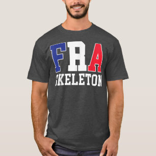 France Flag Musher Französisch FRA Skeleton T-Shirt