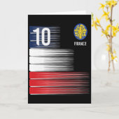 France Flag Number 10 French Soccer Men Women Boys Karte (Gelbe Blume)