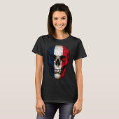 France Flag Skull French Roots Proud Patriotic T-Shirt (Vorne ganz)