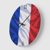 France Flag Wall Clock (Illustrated Version) Große Wanduhr (Winkel)