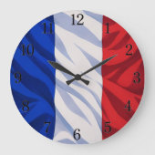 France Flag Wall Clock (Illustrated Version) Große Wanduhr (Vorderseite)