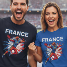 France Football Dynamic Quarterback Patriotic Art