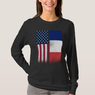 France French American Flags Proud USA France T-Shirt