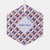 France French Flag Blue Personalized Ornament Aus Glas (Vorderseite)