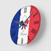 France & French Flag patriots / wall clock Runde Wanduhr (Winkel)