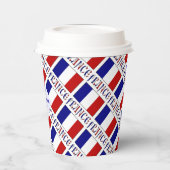 France French Flag Tiled Blue Personalized Name Pappbecher (Links)