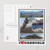 France - Grenoble - I Love - Postkarte (Vorne/Hinten)