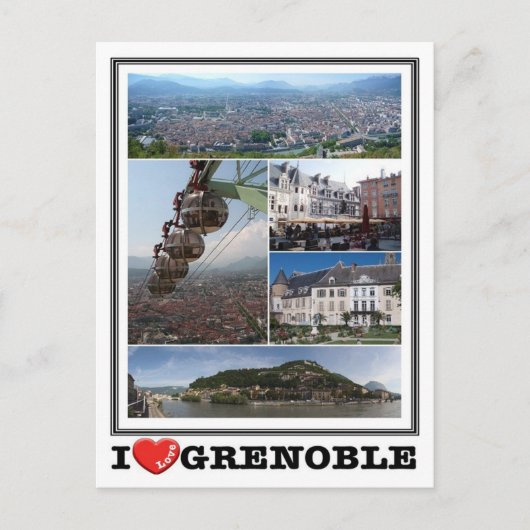 France - Grenoble - I Love - Postkarte (Vorderseite)