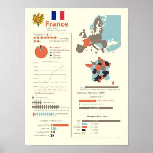 France Infographics Poster (Vorne)