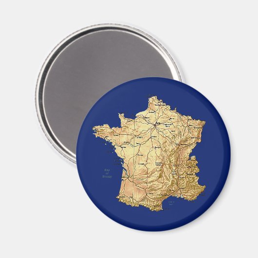 France Map Magnet (Vorderseite/Rückseite)