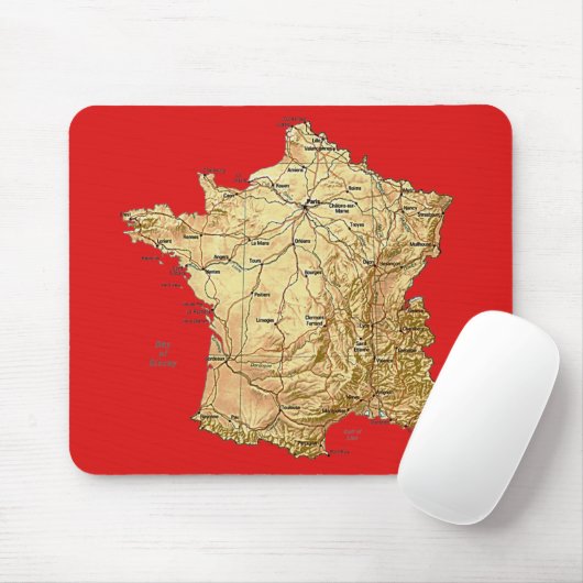 France Map Mousepad (Mit Mouse)