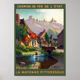 France Mayenne Restored Vintage Travel Poster