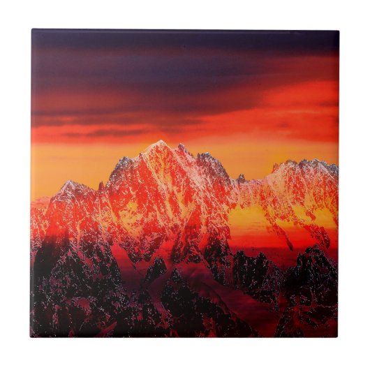 France Mont Blanc Cable Car Fliese (Vorderseite)