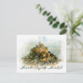 France Mont Saint Michel Island Travel Postkarte (Stehend Vorderseite)