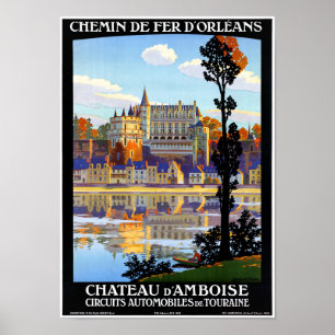France Orleans Relief Vintage Travel Poster