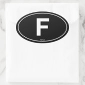 France Oval Ovaler Aufkleber (Tasche)