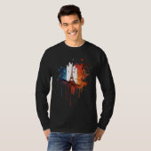 France Paris Abstract Splatter French Flag Eiffel  T-Shirt (Vorne ganz)