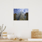 France, Paris Clouds reflect off the Louvre Poster (Küche)