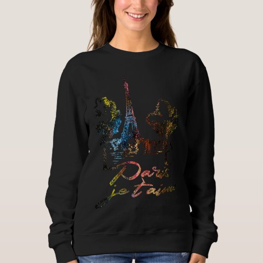 France Paris Eiffel Tower je t'aime Sweatshirt (Vorderseite)