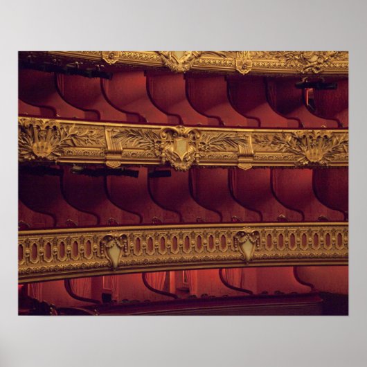 France, Paris. Partial view of balcony seating Poster (Vorne)