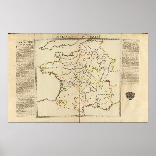 France, Providences and Boundaries Poster (Vorne)
