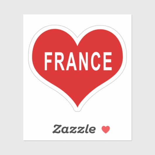 FRANCE Red Liebe Heart Vinyl Sticker (Blatt)