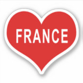 FRANCE Red Liebe Heart Vinyl Sticker (Vorderseite)