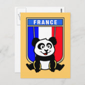 France Rings Panda Postkarte (Vorne/Hinten)