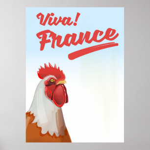France Rooster Reiseplakat Poster