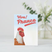 France Rooster Reiseplakat Postkarte (Stehend Vorderseite)