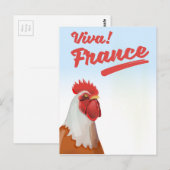 France Rooster Reiseplakat Postkarte (Vorne/Hinten)