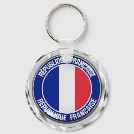 France Round Emblem Schlüsselanhänger (Vorderseite)